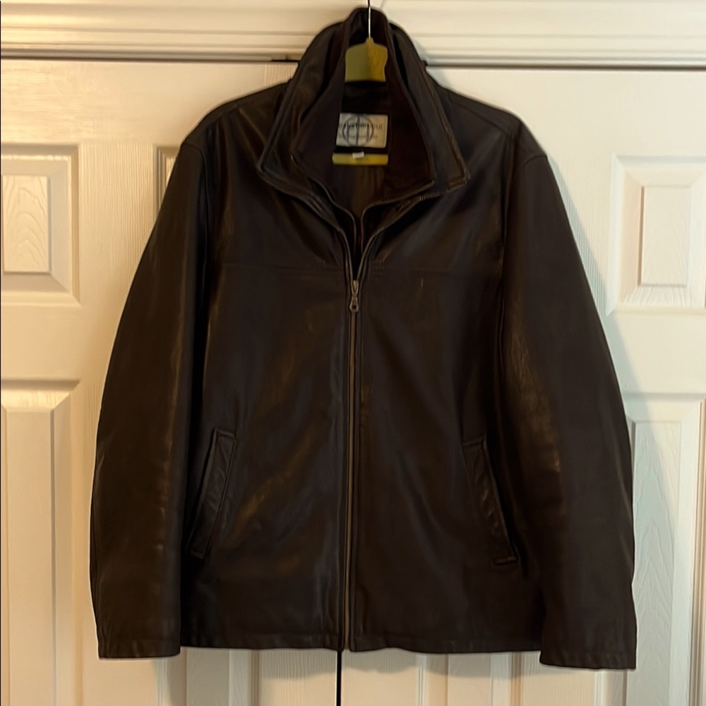 BOSTON HARBOUR Genuine Leather Jacket with zip out front liner size Large